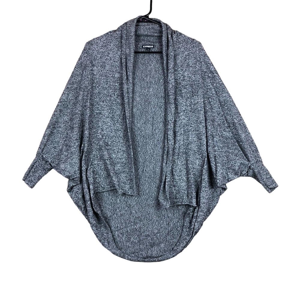 XS Express Gray Knit Shrug with Dolman Sleeves